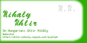 mihaly uhlir business card